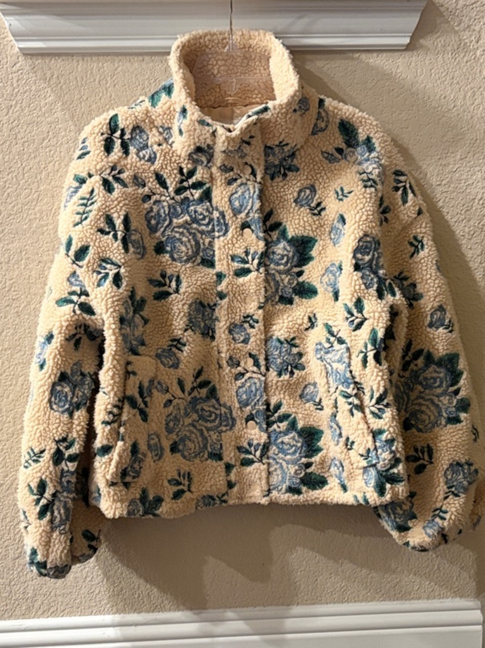 The Tiny Big Sister Roses Sherpa Jacket Size M/38 - Picture 2 of 13
